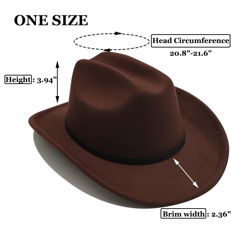 Willheoy Kids Cowboy Hat for Girls Boys Western Cowgirl Hat with Buckle Belt Unisex Wide Brim Fedora Hat Dress Up Costume - Image 3